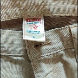 True religion tan denim jeans